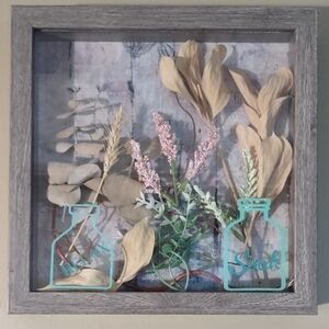 Rustic Botanical Shadow Box Art